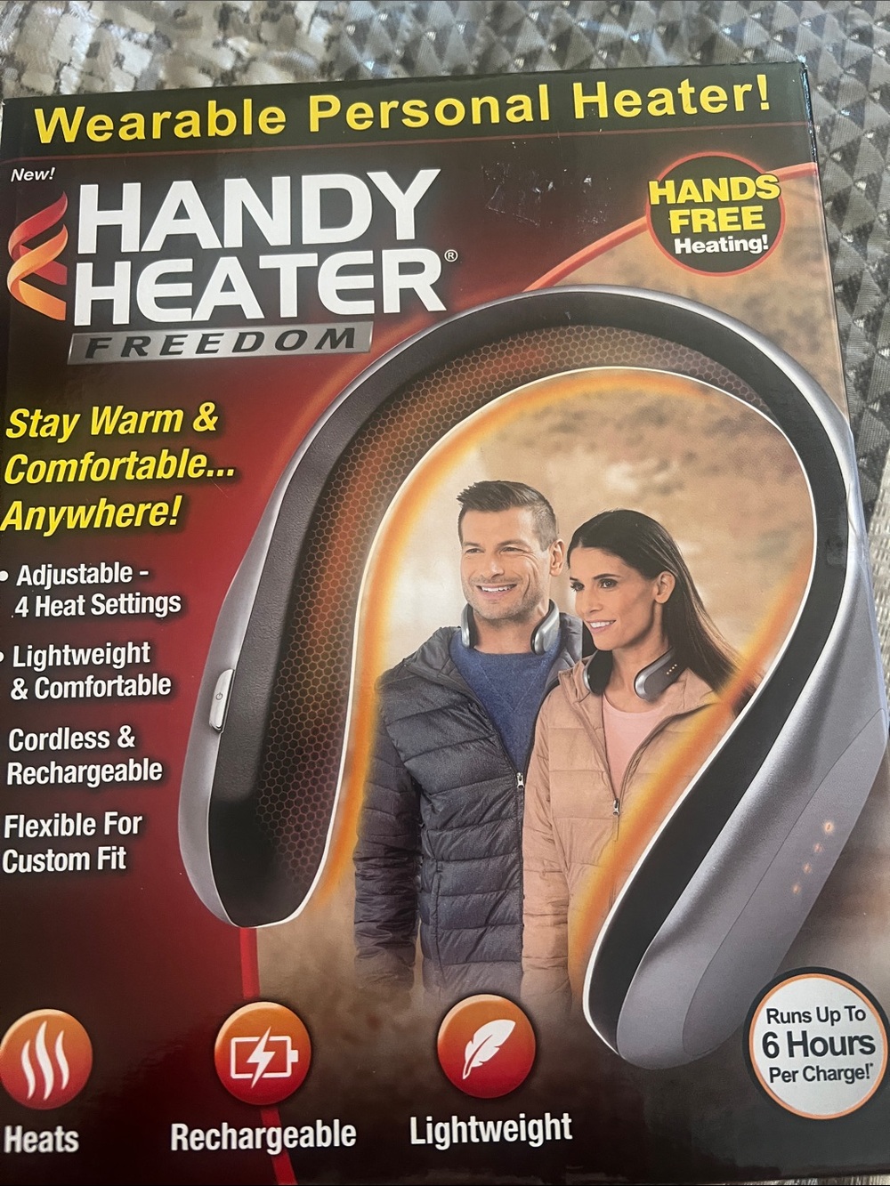 Persona Handy Heater Freedom Wearable Personal Heater — Gray & Black